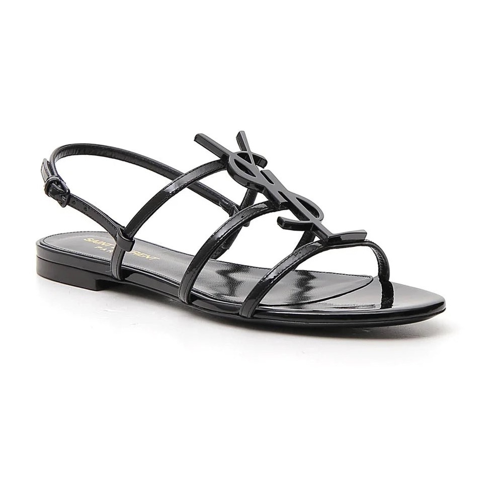 SOLD Yves Saint Laurent Black Cassandra Sandals